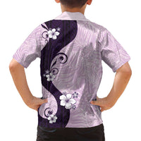 Polynesia Hibiscus Family Matching Off Shoulder Maxi Dress and Hawaiian Shirt Thistle Curve Motif - Polynesian Pride