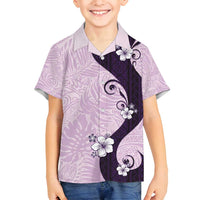 Polynesia Hibiscus Family Matching Off Shoulder Maxi Dress and Hawaiian Shirt Thistle Curve Motif - Polynesian Pride