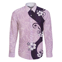 Polynesia Hibiscus Family Matching Off Shoulder Short Dress and Hawaiian Shirt Thistle Curve Motif - Polynesian Pride