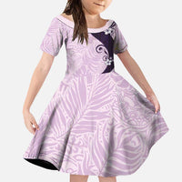 Polynesia Hibiscus Family Matching Tank Maxi Dress and Hawaiian Shirt Thistle Curve Motif LT05 Daughter's Dress Purple - Polynesian Pride