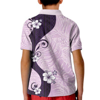 Polynesia Hibiscus Kid Polo Shirt Thistle Curve Motif - Polynesian Pride