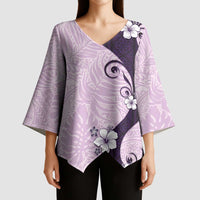 Polynesia Hibiscus Kimono Sleeve Blouse Thistle Curve Motif - Polynesian Pride