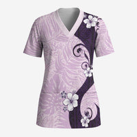 Polynesia Hibiscus Scrub Top Thistle Curve Motif LT05 Adult Purple - Polynesian Pride