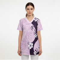 Polynesia Hibiscus Scrub Top Thistle Curve Motif LT05 - Polynesian Pride