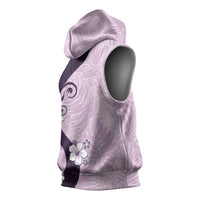 Polynesia Hibiscus Sleeveless Hoodie Thistle Curve Motif LT05 - Polynesian Pride