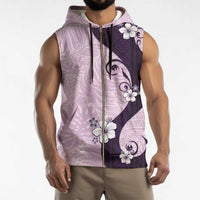 Polynesia Hibiscus Sleeveless Zip Hoodie Thistle Curve Motif LT05 - Polynesian Pride