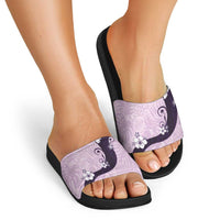 Polynesia Hibiscus Slide Sandals Thistle Curve Motif - Polynesian Pride