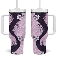 Polynesia Hibiscus Tumbler With Handle Thistle Curve Motif - Polynesian Pride