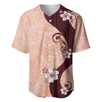 Polynesia Hibiscus Baseball Jersey Rose Bud Curve Motif - Polynesian Pride