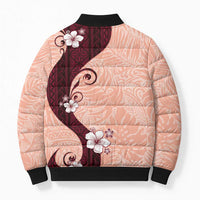 Polynesia Hibiscus Bomber Puffer Jacket Rose Bud Curve Motif LT05 - Polynesian Pride