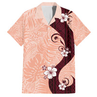 Polynesia Hibiscus Family Matching Off The Shoulder Long Sleeve Dress and Hawaiian Shirt Rose Bud Curve Motif - Polynesian Pride