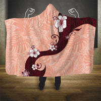 Polynesia Hibiscus Hooded Blanket Rose Bud Curve Motif - Polynesian Pride