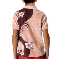 Polynesia Hibiscus Kid Polo Shirt Rose Bud Curve Motif - Polynesian Pride