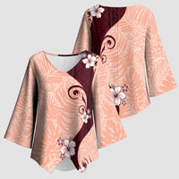 Polynesia Hibiscus Kimono Sleeve Blouse Rose Bud Curve Motif LT05 - Polynesian Pride