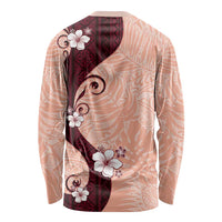 Polynesia Hibiscus Long Sleeve Shirt Rose Bud Curve Motif LT05 - Polynesian Pride
