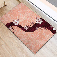Polynesia Hibiscus Rubber Doormat Rose Bud Curve Motif LT05 - Polynesian Pride