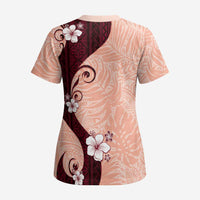 Polynesia Hibiscus Scrub Top Rose Bud Curve Motif LT05 - Polynesian Pride