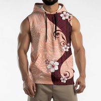 Polynesia Hibiscus Sleeveless Hoodie Rose Bud Curve Motif LT05 - Polynesian Pride