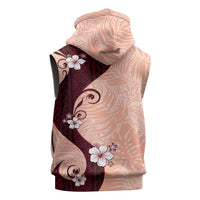 Polynesia Hibiscus Sleeveless Zip Hoodie Rose Bud Curve Motif LT05 - Polynesian Pride