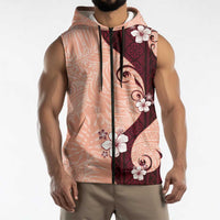 Polynesia Hibiscus Sleeveless Zip Hoodie Rose Bud Curve Motif LT05 - Polynesian Pride