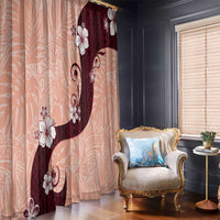 Polynesia Hibiscus Window Curtain Rose Bud Curve Motif - Polynesian Pride