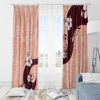 Polynesia Hibiscus Window Curtain Rose Bud Curve Motif - Polynesian Pride