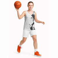 Polynesia Hibiscus Basketball Jersey White Curve Motif LT05 - Polynesian Pride