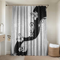 Polynesia Hibiscus Bathroom Set White Curve Motif - Polynesian Pride