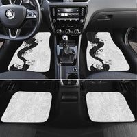 Polynesia Hibiscus Car Mats White Curve Motif LT05 Set 4pcs White - Polynesian Pride