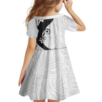 Polynesia Hibiscus Family Matching Off Shoulder Maxi Dress and Hawaiian Shirt White Curve Motif LT05 - Polynesian Pride