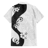 Polynesia Hibiscus Family Matching Off Shoulder Maxi Dress and Hawaiian Shirt White Curve Motif LT05 - Polynesian Pride