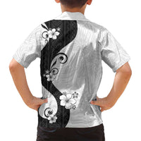 Polynesia Hibiscus Family Matching Summer Maxi Dress and Hawaiian Shirt White Curve Motif LT05 - Polynesian Pride