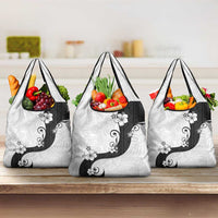 Polynesia Hibiscus Grocery Bag White Curve Motif LT05 3-pack One Size White - Polynesian Pride