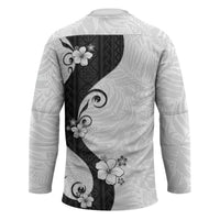 Polynesia Hibiscus Hockey Jersey White Curve Motif LT05 - Polynesian Pride