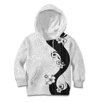 Polynesia Hibiscus Kid Hoodie White Curve Motif - Polynesian Pride