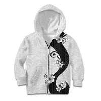Polynesia Hibiscus Kid Hoodie White Curve Motif - Polynesian Pride
