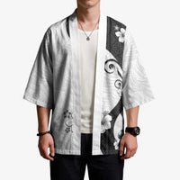 Polynesia Hibiscus Kimono White Curve Motif - Polynesian Pride