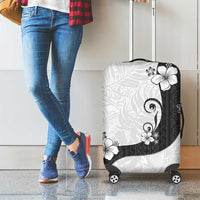 Polynesia Hibiscus Luggage Cover White Curve Motif LT05 - Polynesian Pride