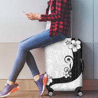 Polynesia Hibiscus Luggage Cover White Curve Motif LT05 - Polynesian Pride