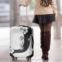 Polynesia Hibiscus Luggage Cover White Curve Motif LT05 - Polynesian Pride