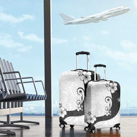 Polynesia Hibiscus Luggage Cover White Curve Motif LT05 - Polynesian Pride