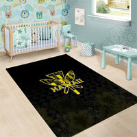 Aloha Hawaii Kahili Area Rug Kanaka Maoli With Kakau Pattern LT05 - Polynesian Pride