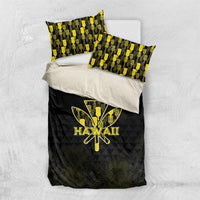 Aloha Hawaii Kahili Bedding Set Kanaka Maoli With Kakau Pattern LT05 US Twin 172cm x 218cm Black - Polynesian Pride
