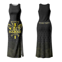 Personalised Aloha Hawaii Kahili Couples Matching Tank Maxi Dress and Long Sleeve Button Shirt Kanaka Maoli With Kakau Pattern LT05 - Polynesian Pride