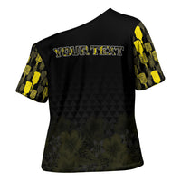 Personalised Aloha Hawaii Kahili Cross Shoulder Shirt Kanaka Maoli With Kakau Pattern LT05 - Polynesian Pride