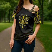 Personalised Aloha Hawaii Kahili Cross Shoulder Shirt Kanaka Maoli With Kakau Pattern LT05 - Polynesian Pride