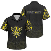 Personalised Aloha Hawaii Kahili Family Matching Puletasi and Hawaiian Shirt Kanaka Maoli With Kakau Pattern LT05 Son's Shirt Black - Polynesian Pride