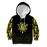 Personalised Aloha Hawaii Kahili Kid Hoodie Kanaka Maoli With Kakau Pattern LT05 Hoodie Black - Polynesian Pride