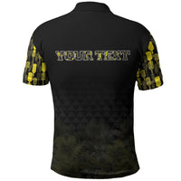 Personalised Aloha Hawaii Kahili Polo Shirt Kanaka Maoli With Kakau Pattern LT05 - Polynesian Pride