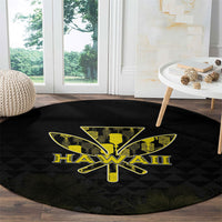 Aloha Hawaii Kahili Round Carpet Kanaka Maoli With Kakau Pattern LT05 - Polynesian Pride